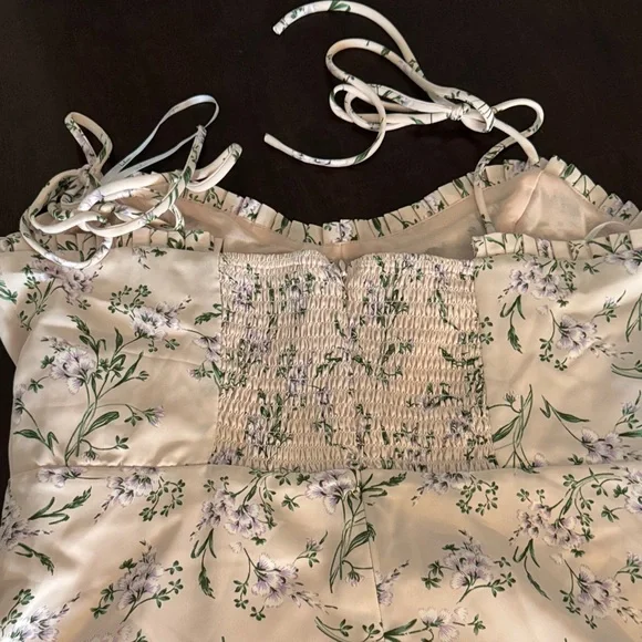 Lulus The Blooms Pink Floral Tie—Strap Midi Dress size XL - Picture 7 of 9